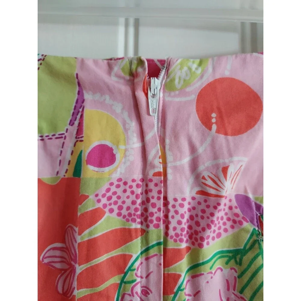 Lilly‎ Pulitzer Patchwork Cotton Mini Skirt Size 4 Multi-Print Resortwear Preppy